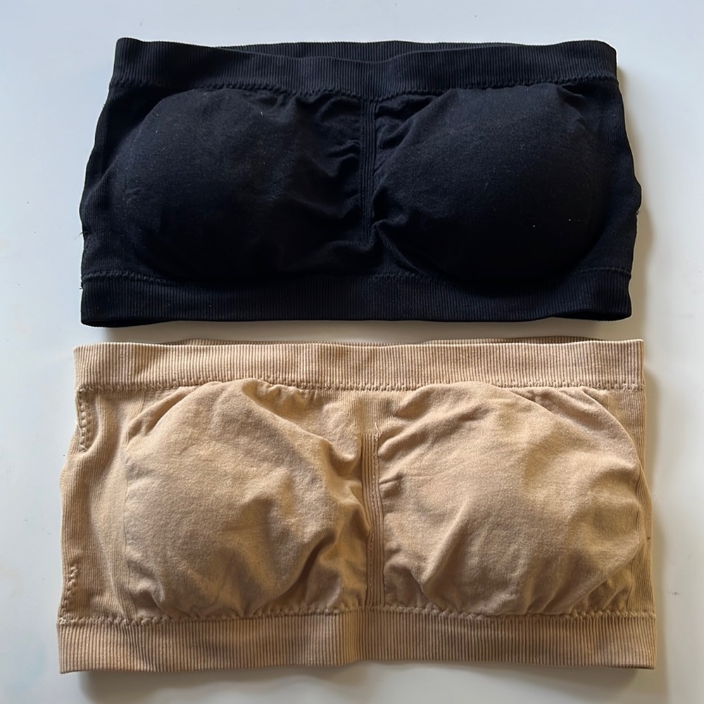 2 Strapless Bandeau Bralette Bras M
